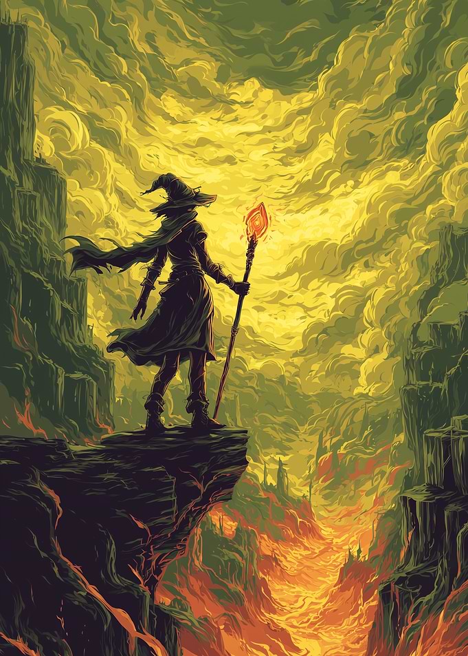 Witch standing on the edge