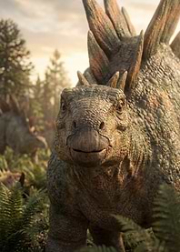 Stegosaurus in a prehistoric landscape