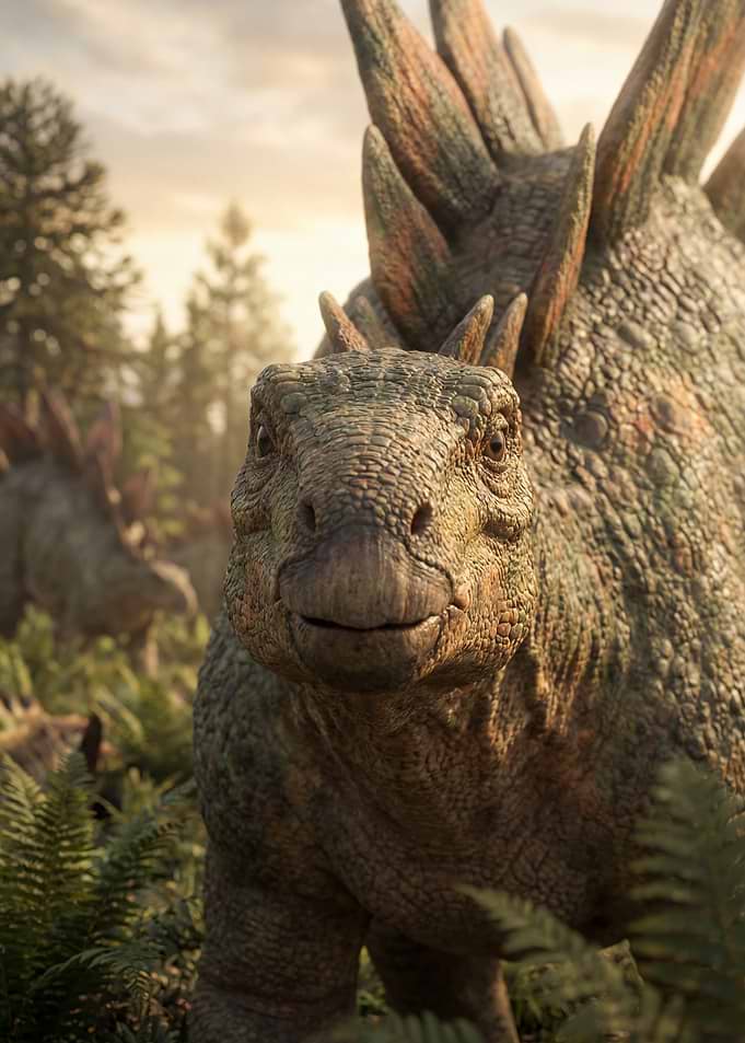 Stegosaurus in a prehistoric landscape