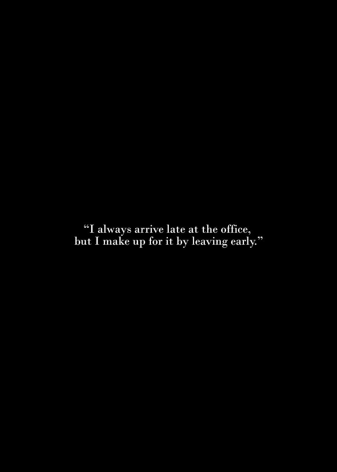 Humorous Office Quote on Black Background