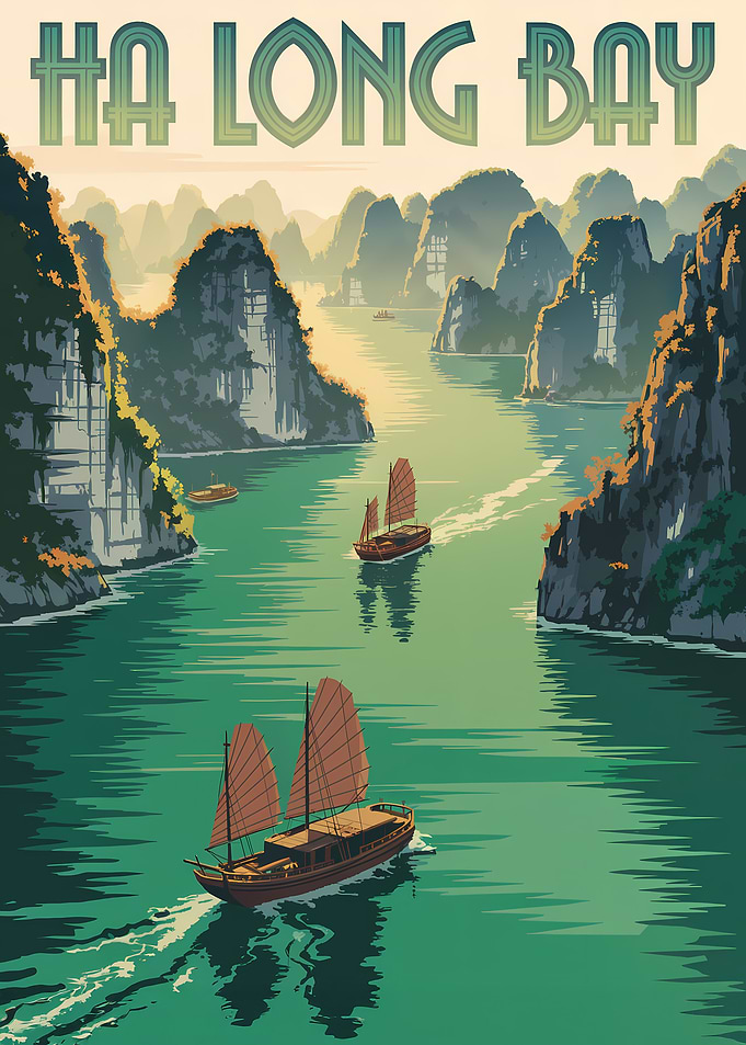 Ha Long Bay Travel Poster Art
