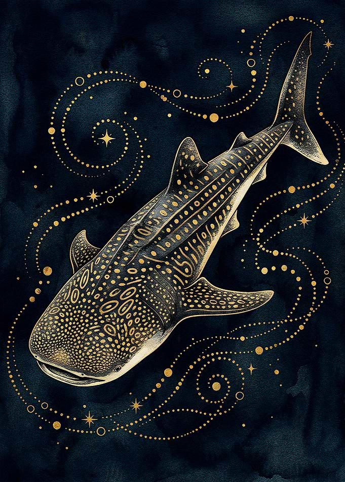 Whale Shark in Starry Night