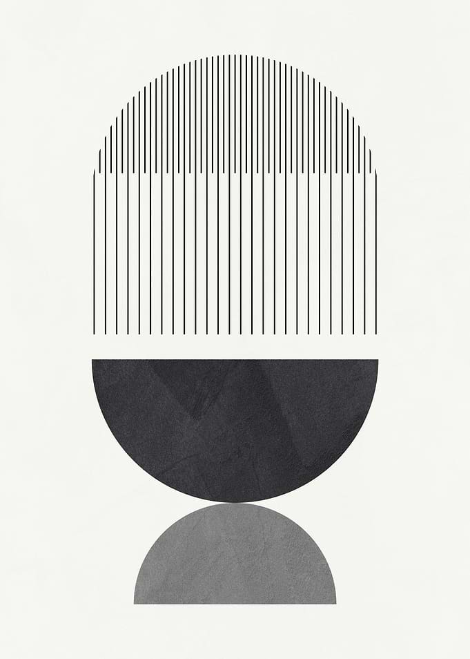 Minimalist Geometric Composition with Lines and Circles