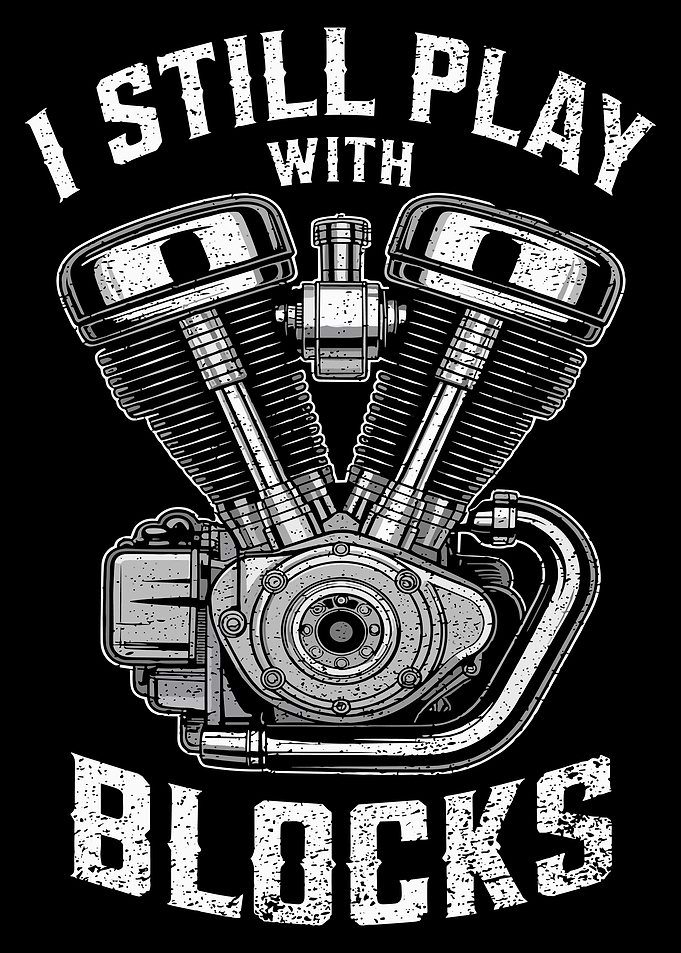 I Still Play With Blocks Engine, Engine Block Illustration Wall Art