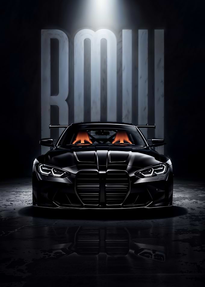 Sleek Black Car Portrait