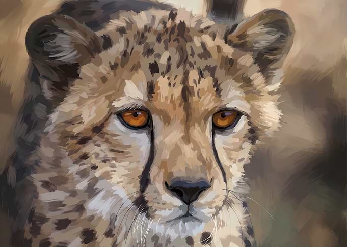 Cheetah Portrait Painting