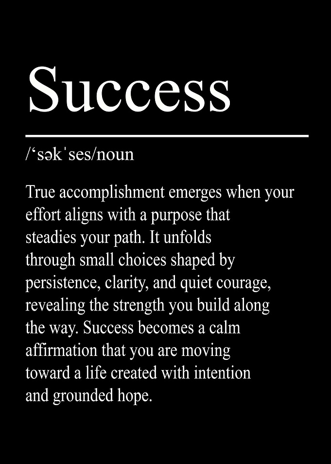 Success Definition – Black | Minimalist Typography Poster