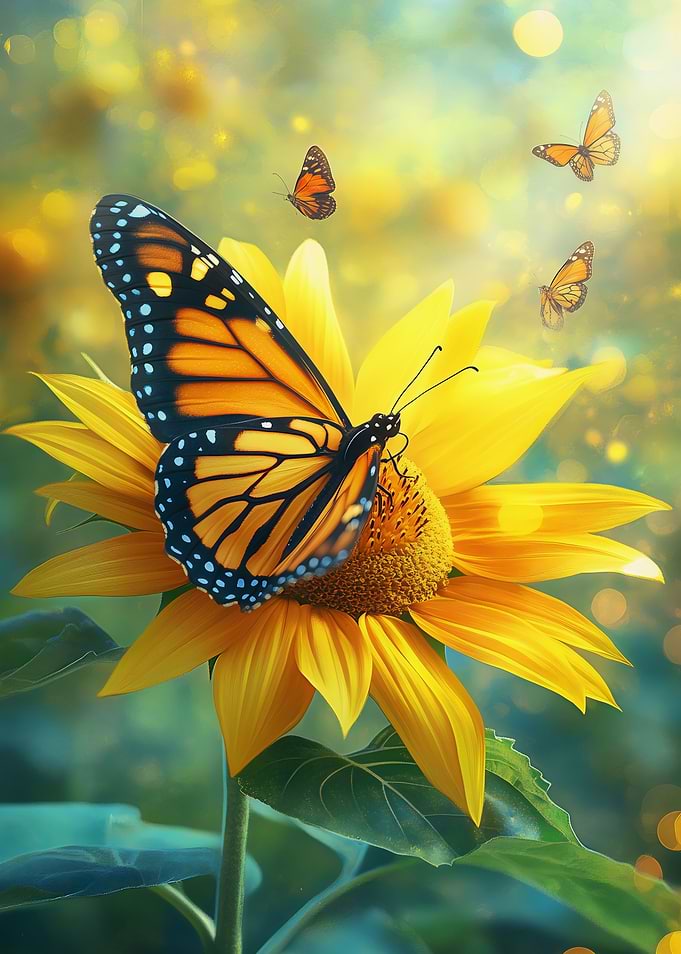 Monarch Butterfly on Sunflower