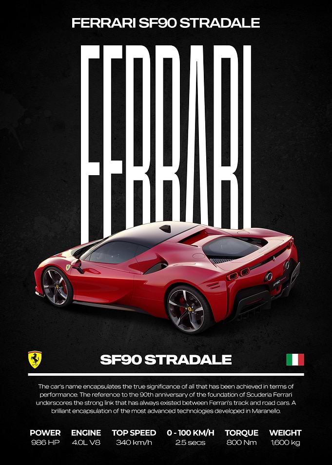 Ferrari SF90 Stradale Poster