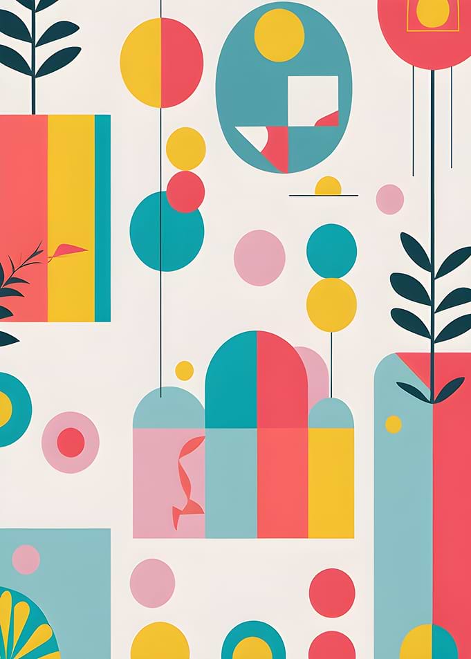 Abstract Geometric Shapes and Plants
