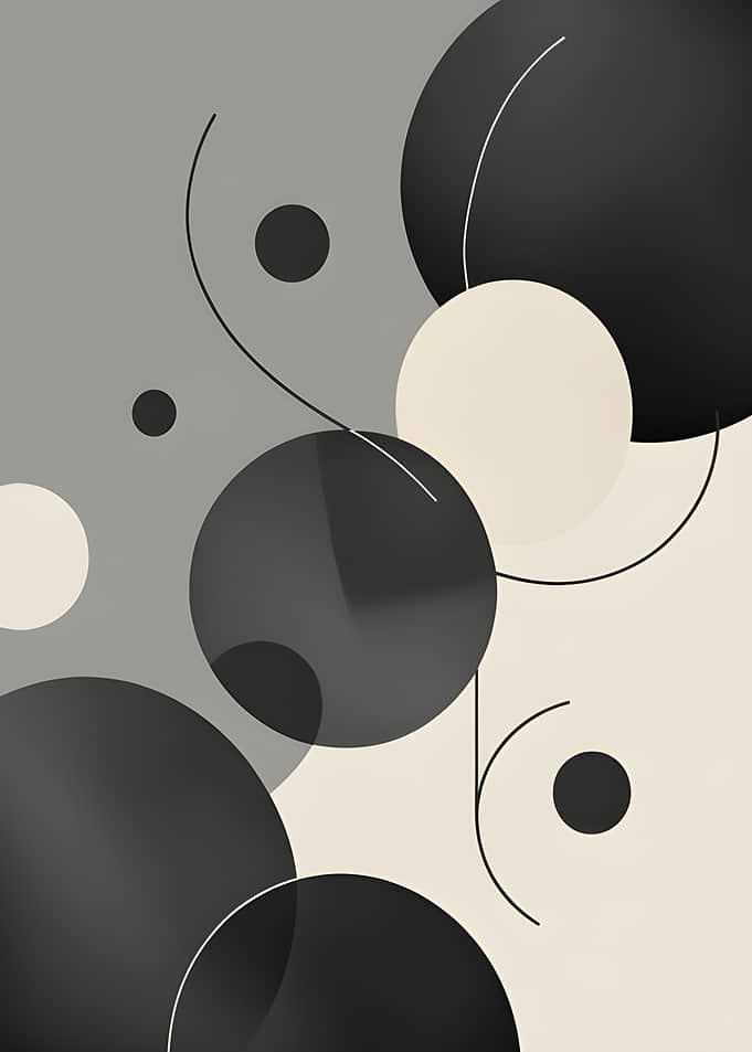 Abstract Circles and Lines Composition