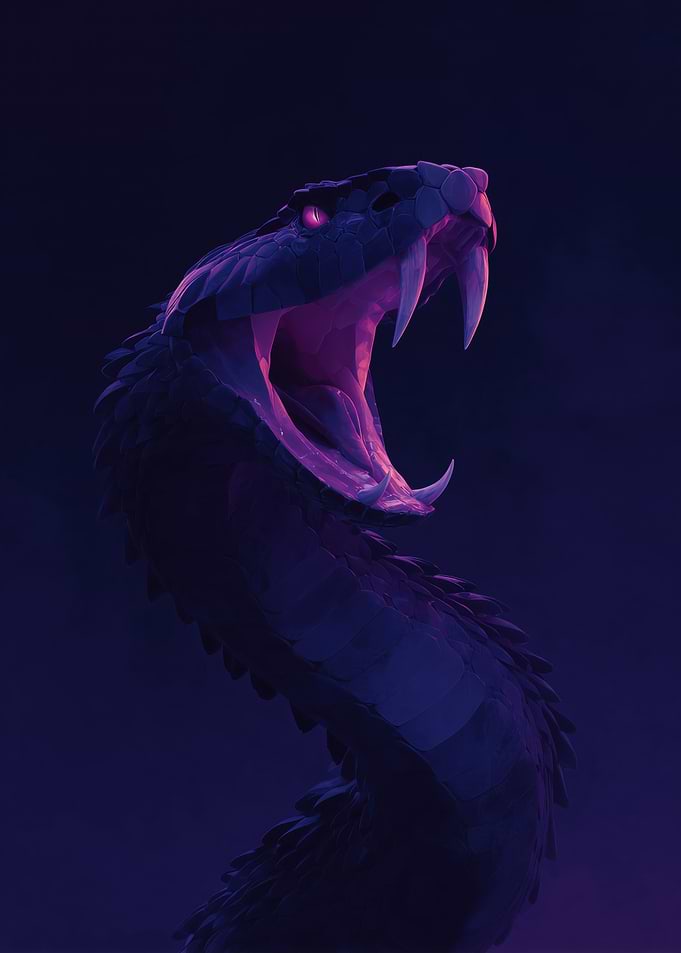 Menacing Snake with Open Mouth
