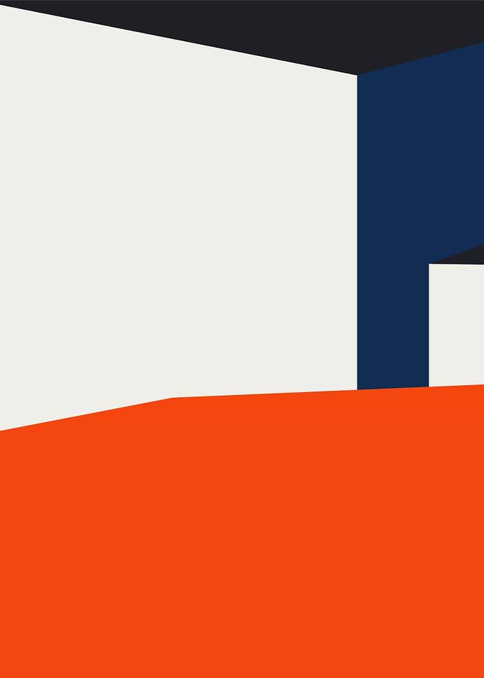 Abstract Geometric Composition with Bold Colors
