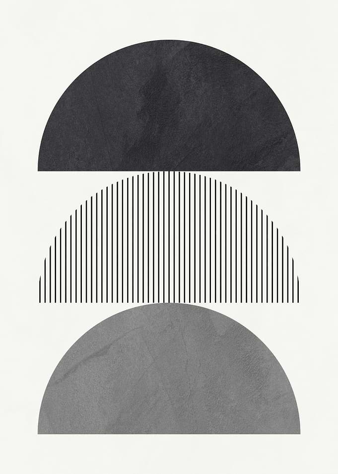 Abstract Geometric Composition with Semicircles