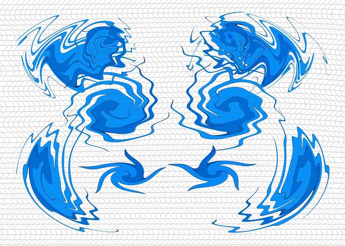 Abstract Blue Swirls on White Background 1WVD