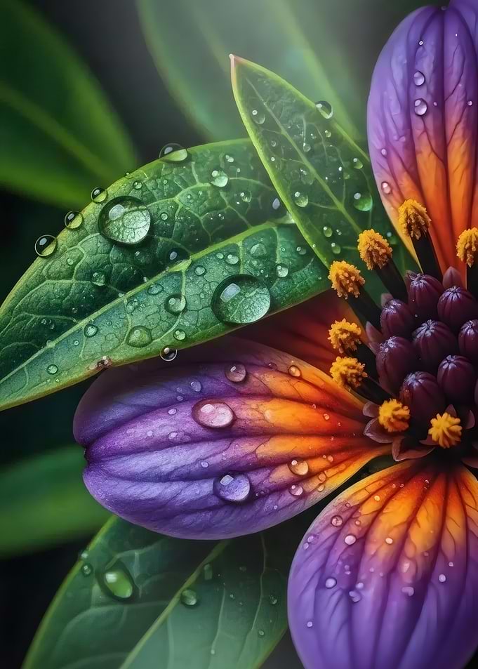 Dew-Kissed Flower Close-Up