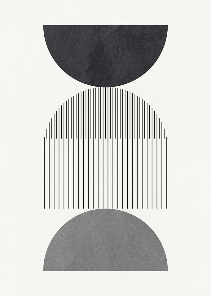Minimalist Geometric Art with Semicircles