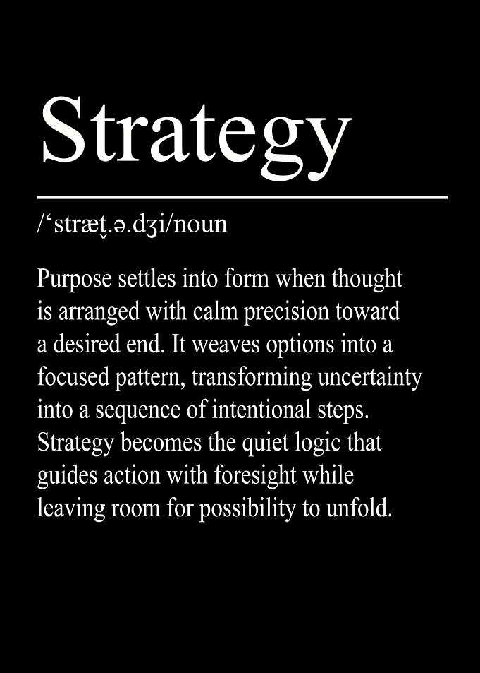 Strategy Definition – Black | Minimalist Typography Poster