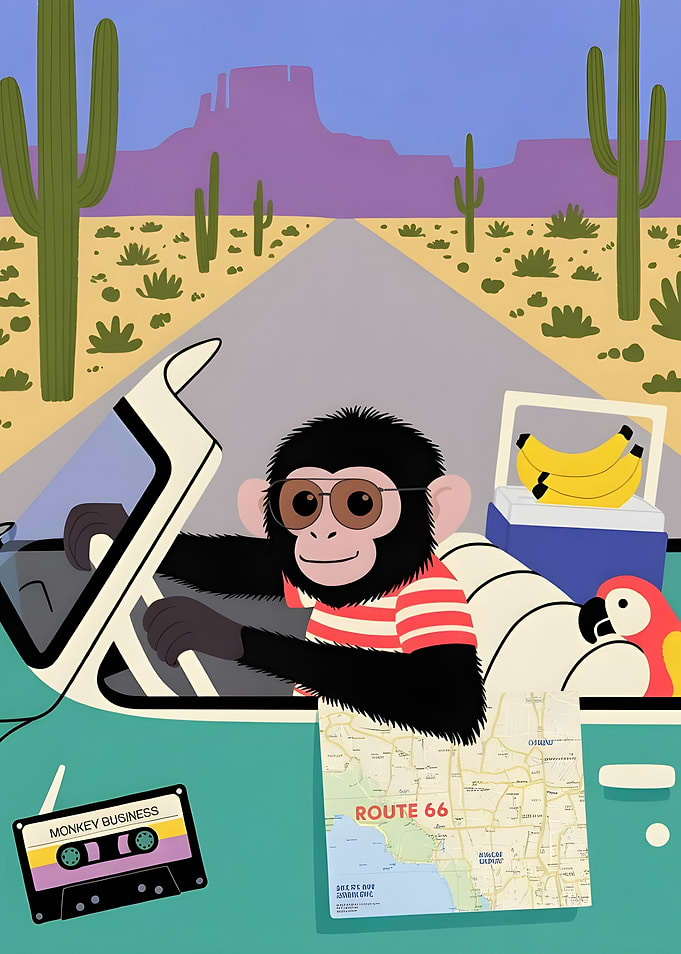 Monkey Road Trip on Route 66