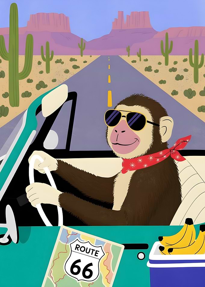Monkey Road Trip on Route 66
