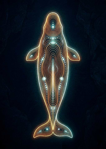 Abstract Beluga Whale Art