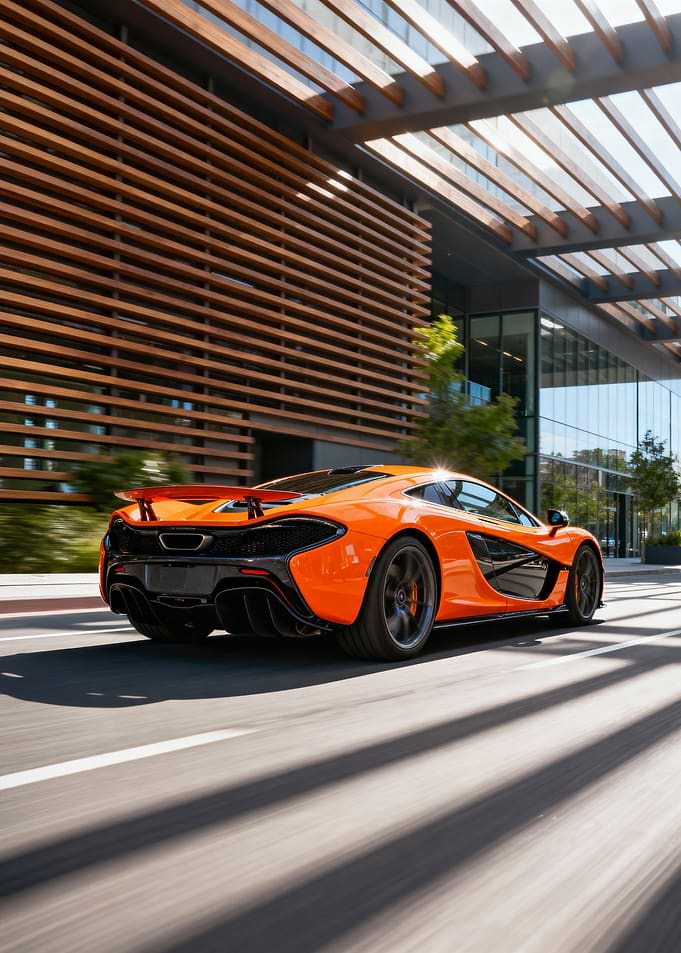Orange McLaren P1 on the Road