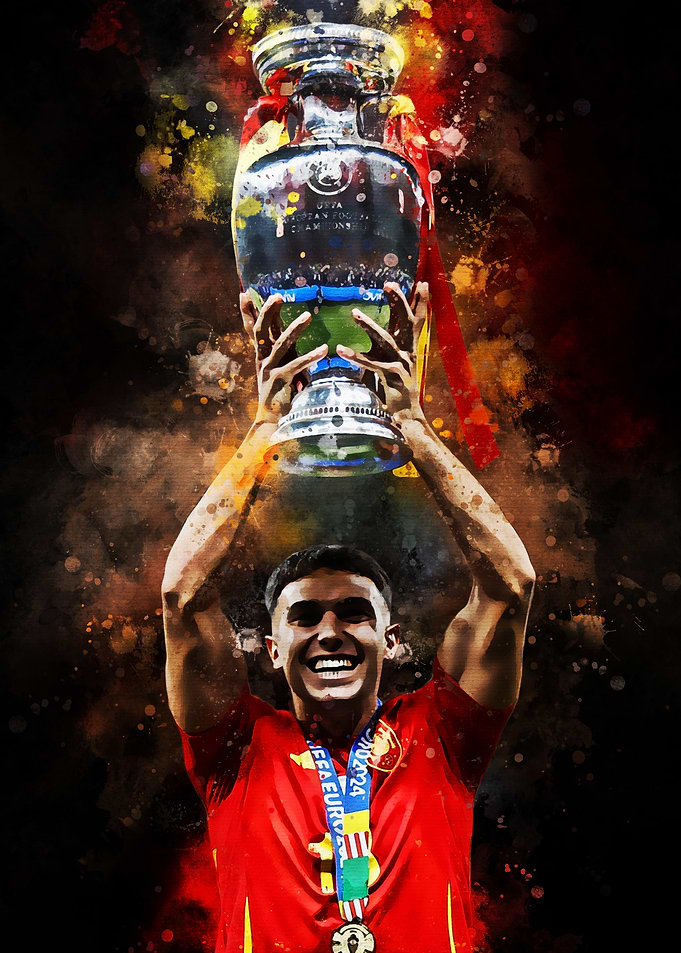 Soccer Player with Trophy Digital Art