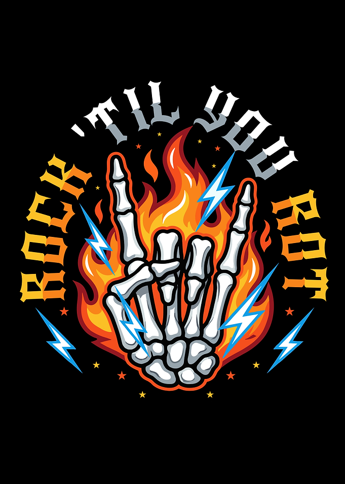 Rock 'Til You Rot Skeleton Hand Rocker