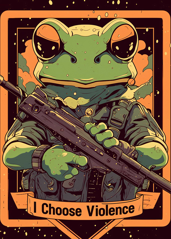 Frog Soldier with Gun - Choose Violence
