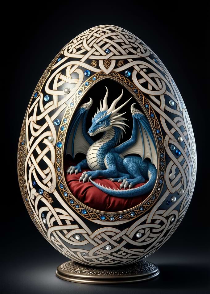 Dragon Egg with Celtic Knot Design