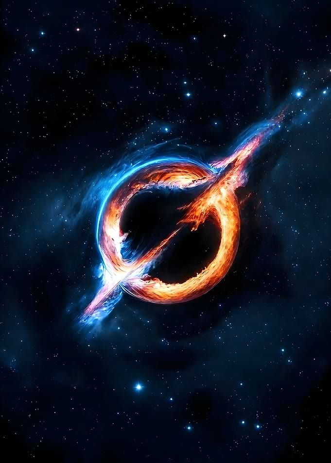 Fiery Black Hole in Starry Space
