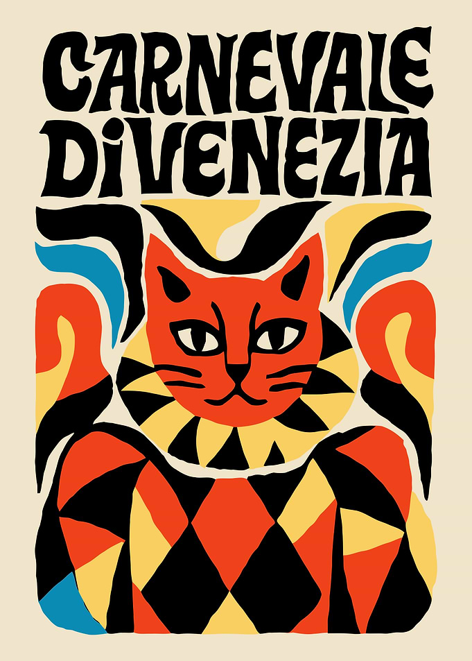Carnevale di Venezia Cat Poster