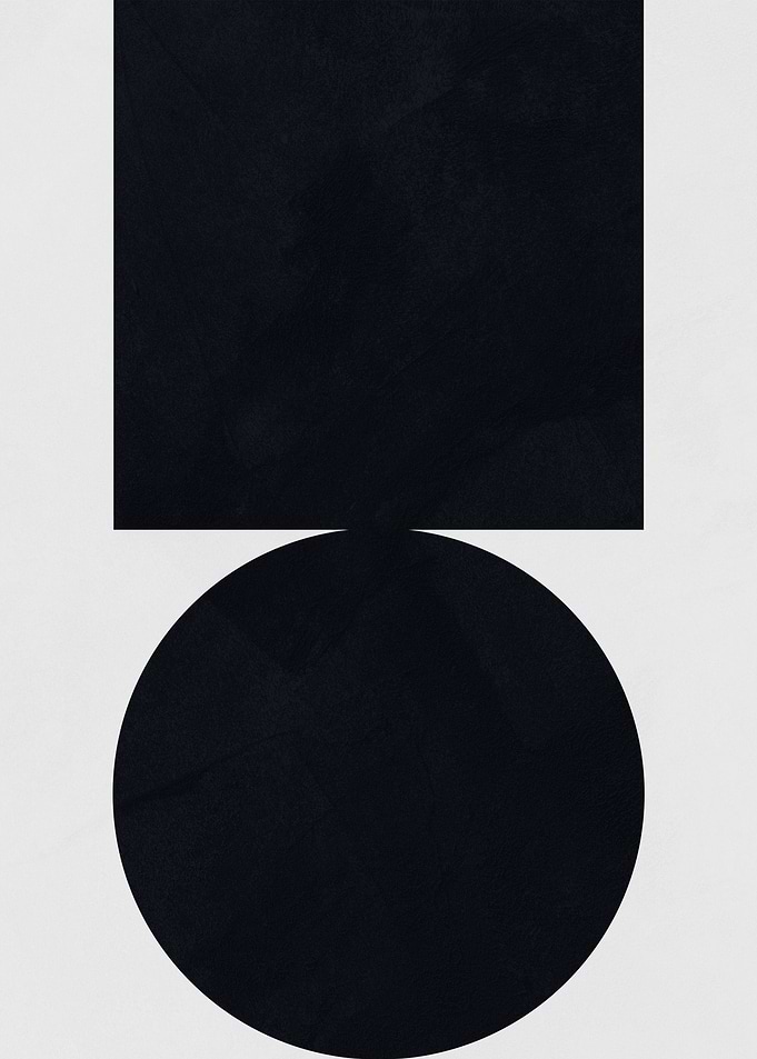 Minimalist Black Square and Circle Art