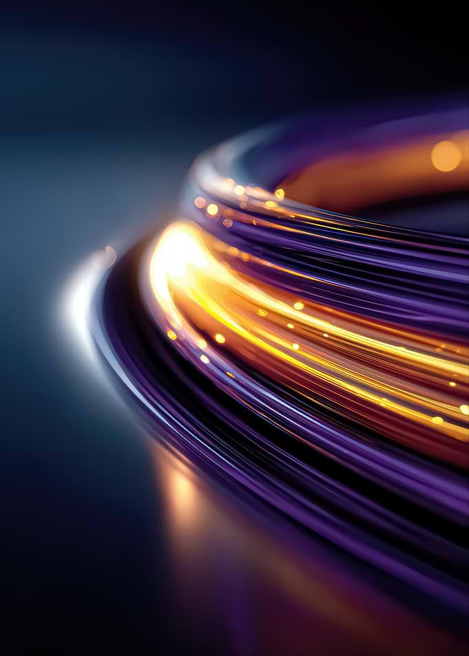 Abstract Purple and Gold Light Trails
