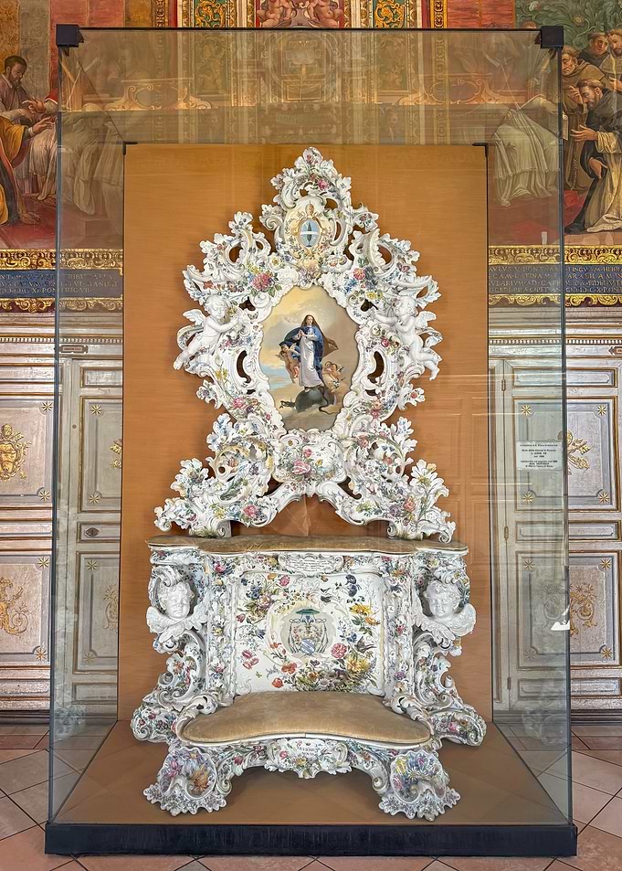 Ornate Chair with Religious Imagery