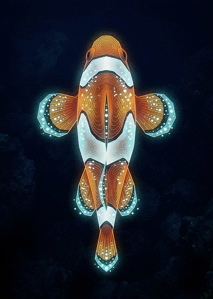 Abstract Clownfish Art
