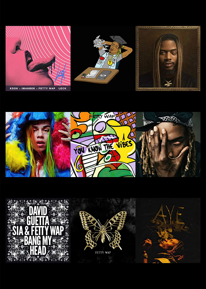 Collage of Album Covers Featuring Fetty Wap