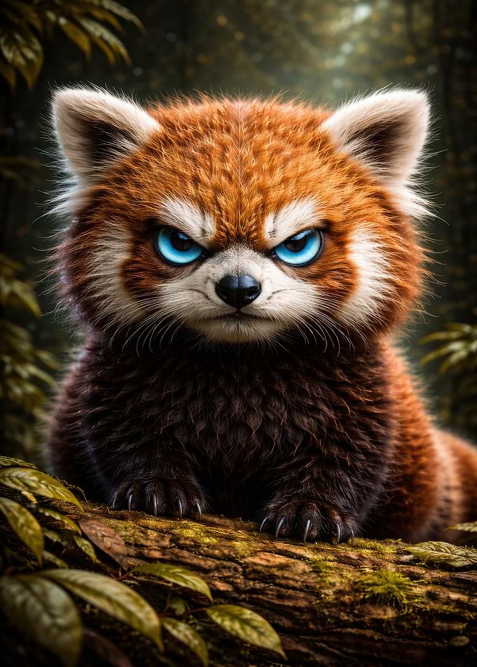 Intense Red Panda Portrait