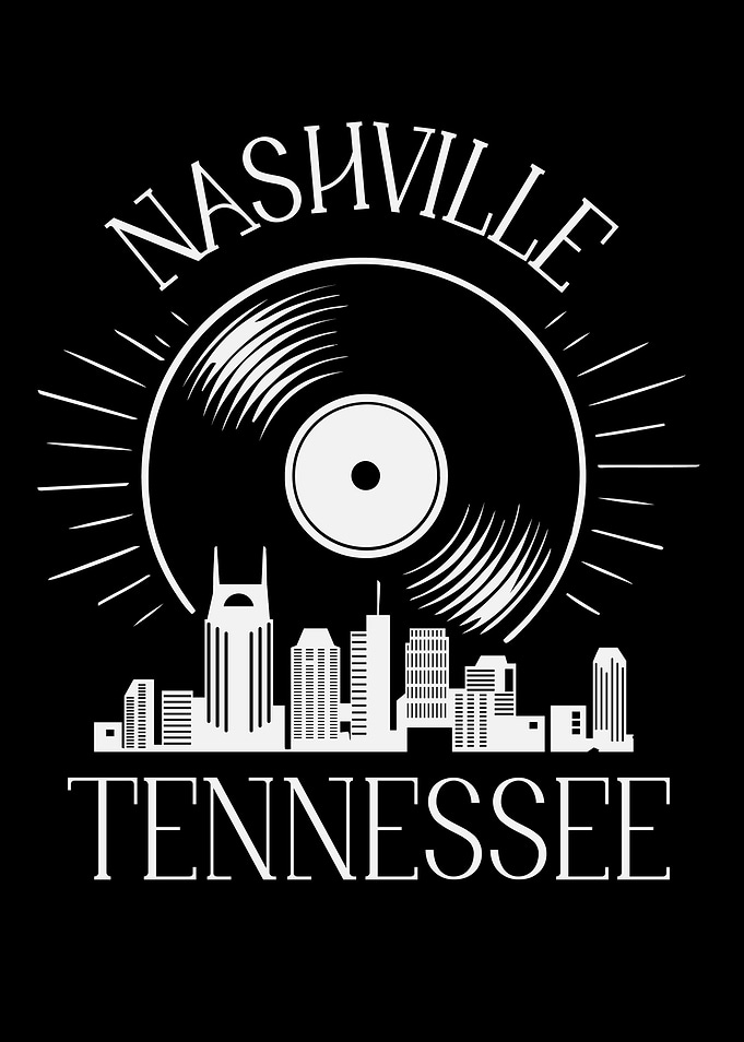 Nashville Tennessee Vinyl Record Skyline Art