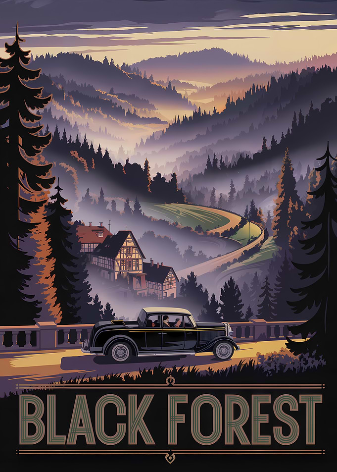 Black Forest Vintage Travel Poster