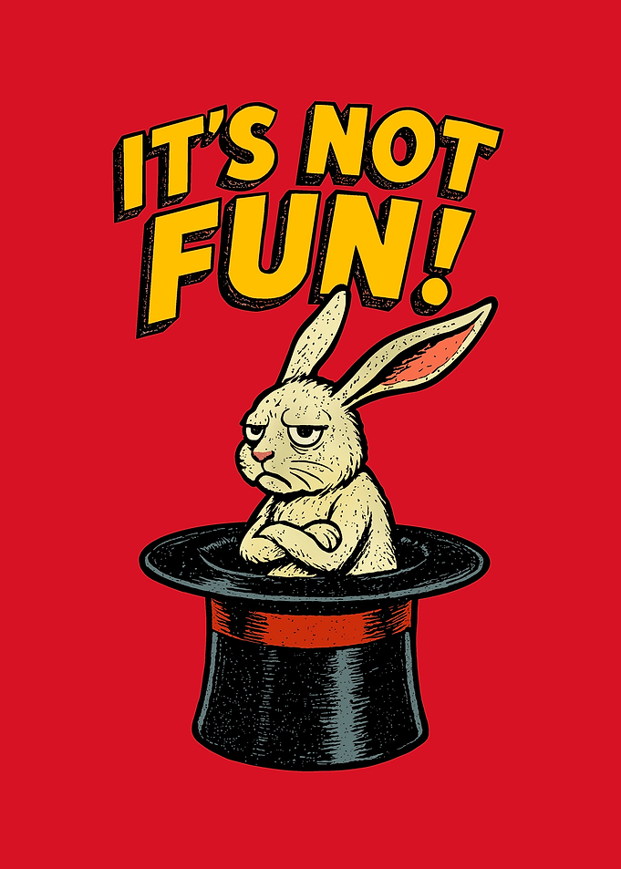 Grumpy Rabbit in Hat - It's Not Fun!