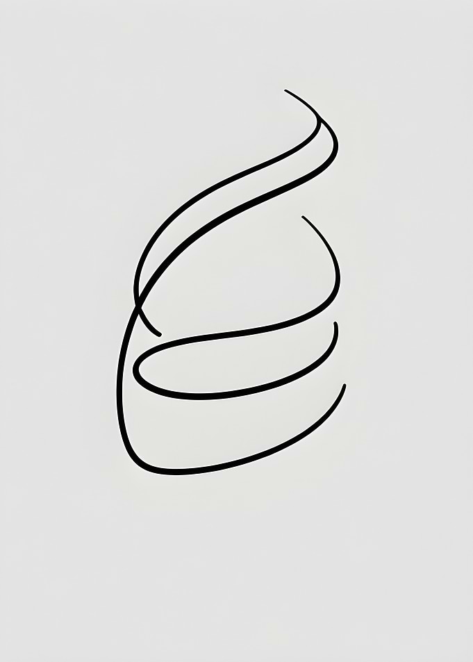 Abstract Black Line Art on White