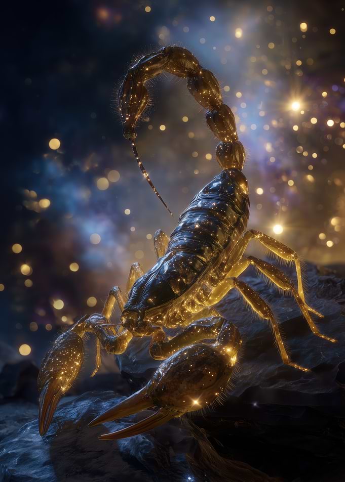 Golden Scorpion in Cosmic Setting