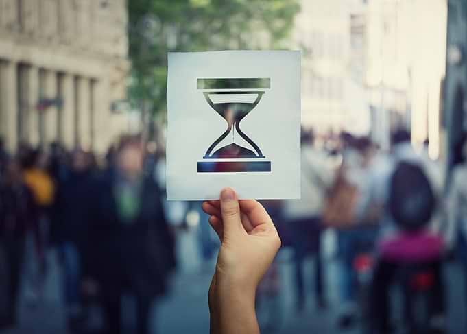 Hourglass Symbol in Urban Setting