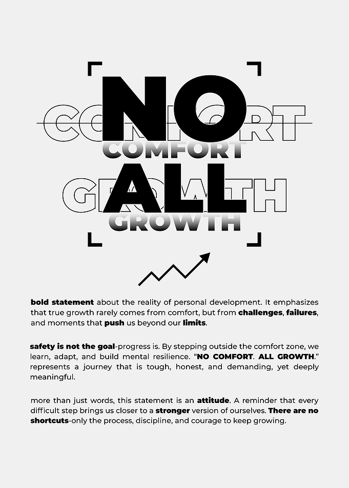 No Comfort All Growth Typography