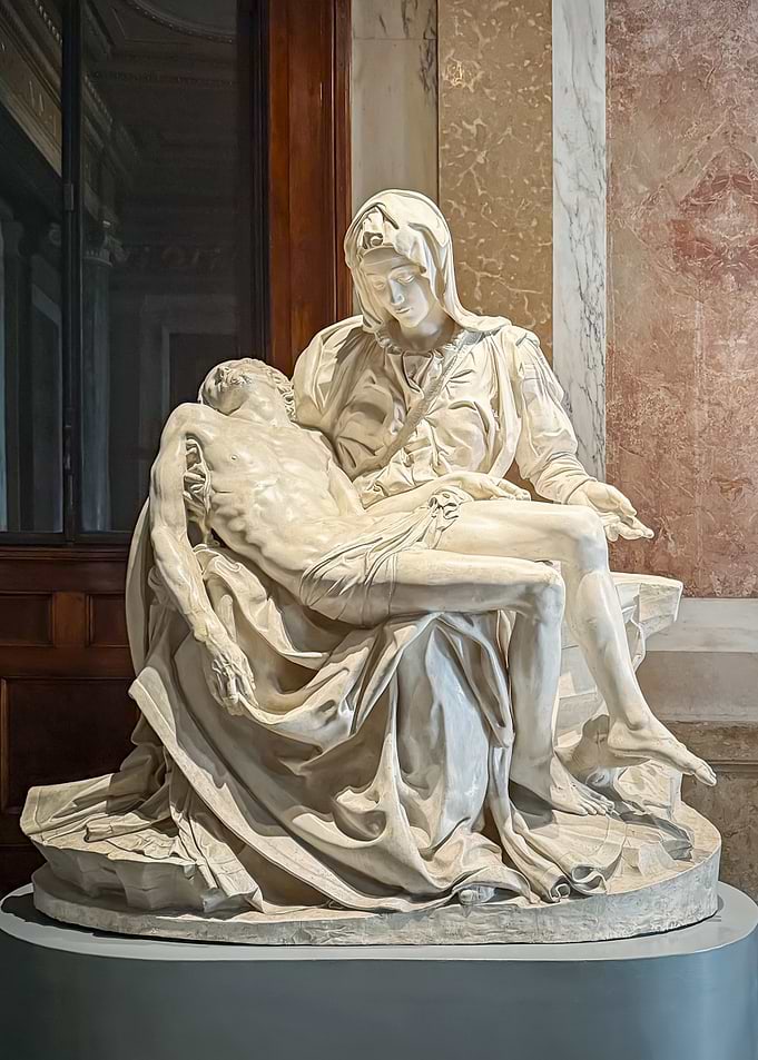 Pietà Sculpture: Mary and Jesus