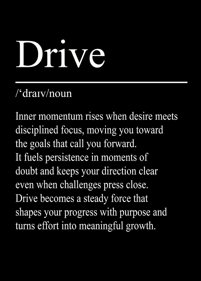 Drive Definition – Black | Minimalist Typography Poster