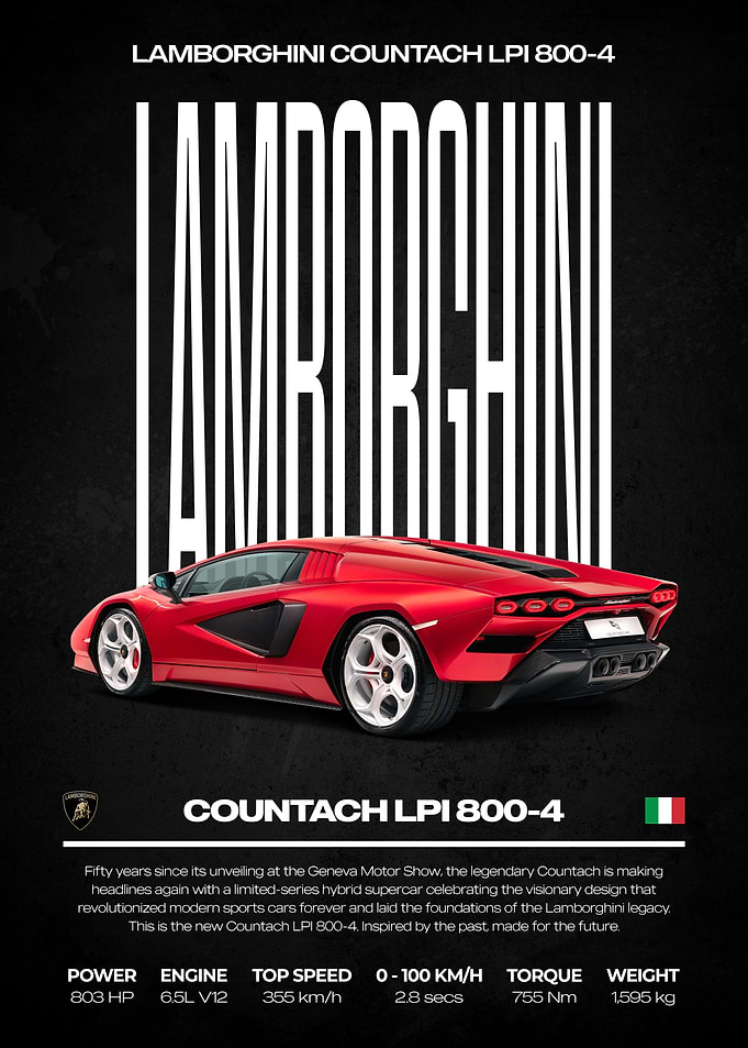 Lamborghini Countach LPI 800-4 Poster