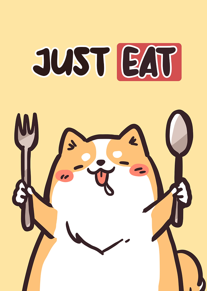 Just Eat Dog Cartoon