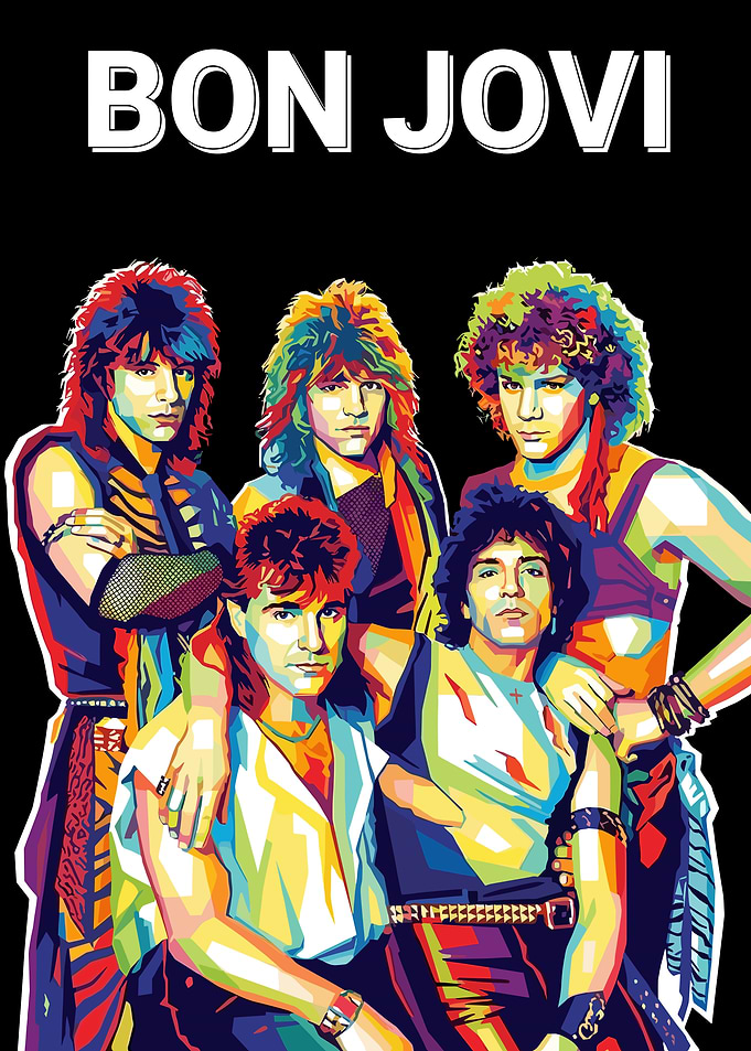 Bon Jovi Band Pop Art Portrait
